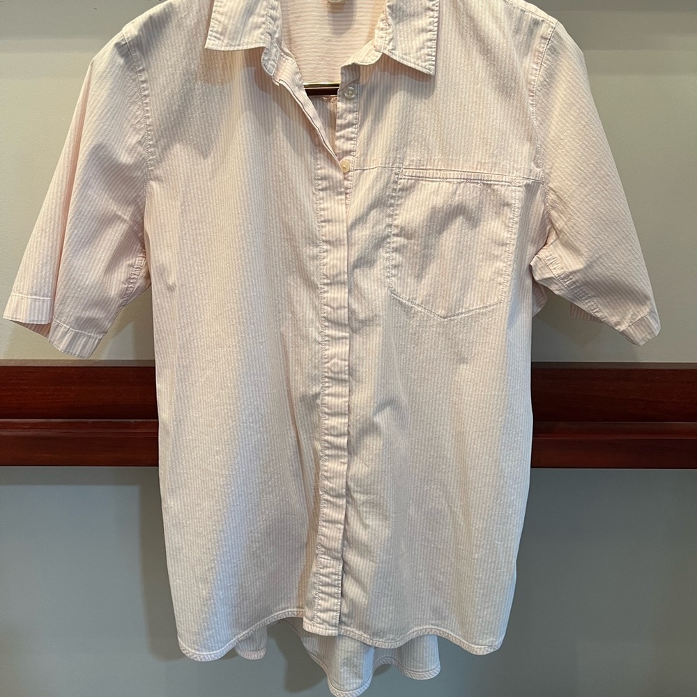 L Classic Cream Short Sleeve Shirt button up